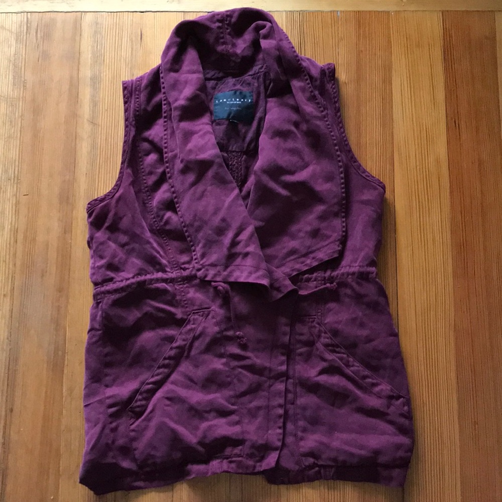 maroon flowy vest